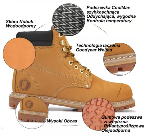 Buty traperskie i robocze marka Rockrooster skóra Buty traperskie i robocze marka Rockrooster skóra
