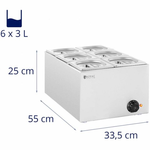 Bemar podgrzewacz elektryczny 6 x GN 1/6 640 W Royal Catering Bemar podgrzewacz elektryczny 6 x GN 1/6 640 W Royal Catering