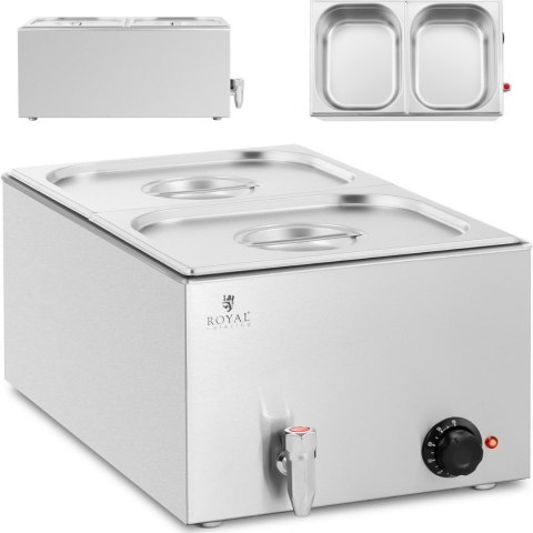 Bemar podgrzewacz elektryczny z kranem 2 x GN 1/2 600 W Royal Catering Bemar podgrzewacz elektryczny z kranem 2 x GN 1/2 600 W Royal Catering