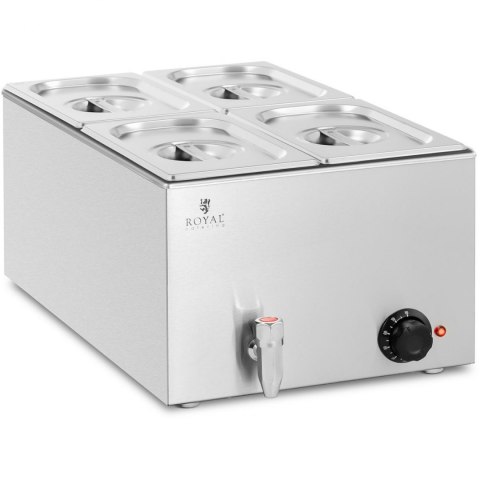 Bemar podgrzewacz elektryczny z kranem 4 x GN 1/4 600 W Royal Catering Bemar podgrzewacz elektryczny z kranem 4 x GN 1/4 600 W Royal Catering