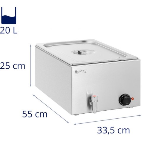 Bemar podgrzewacz elektryczny z kranem GN 1/1 640 W Royal Catering Bemar podgrzewacz elektryczny z kranem GN 1/1 640 W Royal Catering