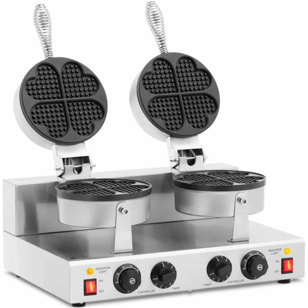 Gofrownica urządzenie do gofrów kształt serca podwójna śr. 2 x 180 mm 2 x 1000 W Royal Catering Gofrownica urządzenie do gofrów kształt serca podwójna śr. 2 x 180 mm 2 x 1000 W Royal Catering