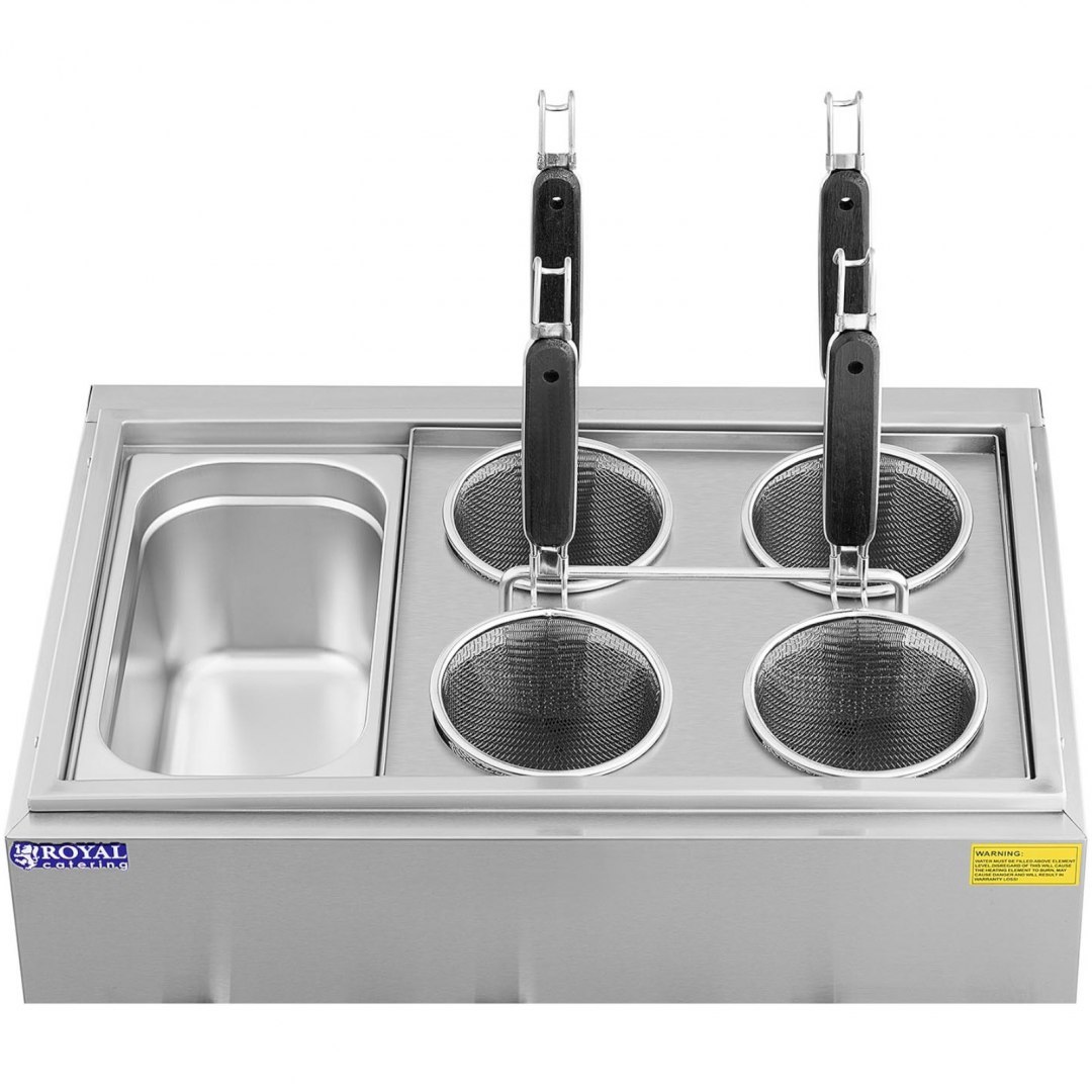Makaroniarka warnik do gotowania makaronu z kranikami 4 kosze + GN 1/3 3 x 6,5 l 3000 W Royal Catering Makaroniarka warnik do gotowania makaronu z kranikami 4 kosze + GN 1/3 3 x 6,5 l 3000 W Royal Catering