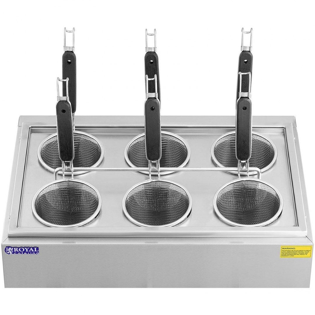 Makaroniarka warnik do gotowania makaronu z kranikami 6 koszy 3 x 6,5 l 3000 W Royal Catering Makaroniarka warnik do gotowania makaronu z kranikami 6 koszy 3 x 6,5 l 3000 W Royal Catering