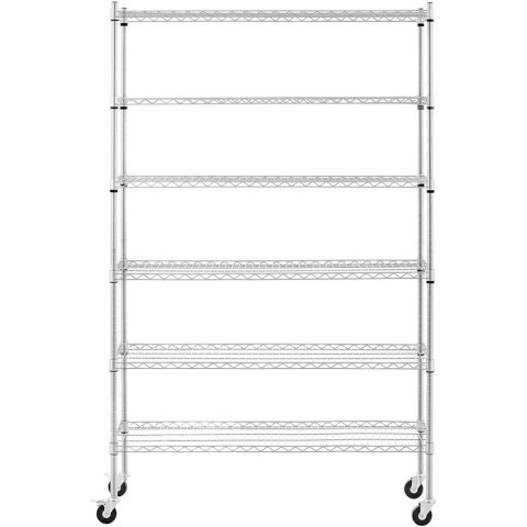 Regał magazynowy druciany ażurowy na kółkach 6 półek do 90 kg 120x45x189 cm Royal Catering Regał magazynowy druciany ażurowy na kółkach 6 półek do 90 kg 120x45x189 cm Royal Catering