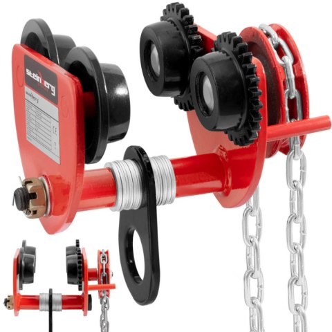 Wózek suwnicowy belkowy ręczny podwieszany z łańcuchem 60-110 mm 1000 kg Steinberg Systems Wózek suwnicowy belkowy ręczny podwieszany z łańcuchem 60-110 mm 1000 kg Steinberg Systems