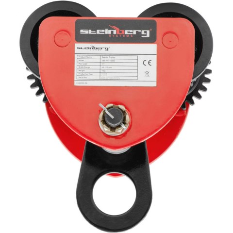 Wózek suwnicowy belkowy ręczny podwieszany z łańcuchem 60-110 mm 1000 kg Steinberg Systems Wózek suwnicowy belkowy ręczny podwieszany z łańcuchem 60-110 mm 1000 kg Steinberg Systems