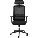 Krzesło fotel biurowy ergonomiczny z oparciem siatkowym zagłówkiem i wieszakiem wys. 40-50 cm FROMM&amp;STARCK