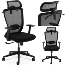 Krzesło fotel biurowy ergonomiczny z oparciem siatkowym zagłówkiem i wieszakiem wys. 43-53 cm FROMM&amp;STARCK