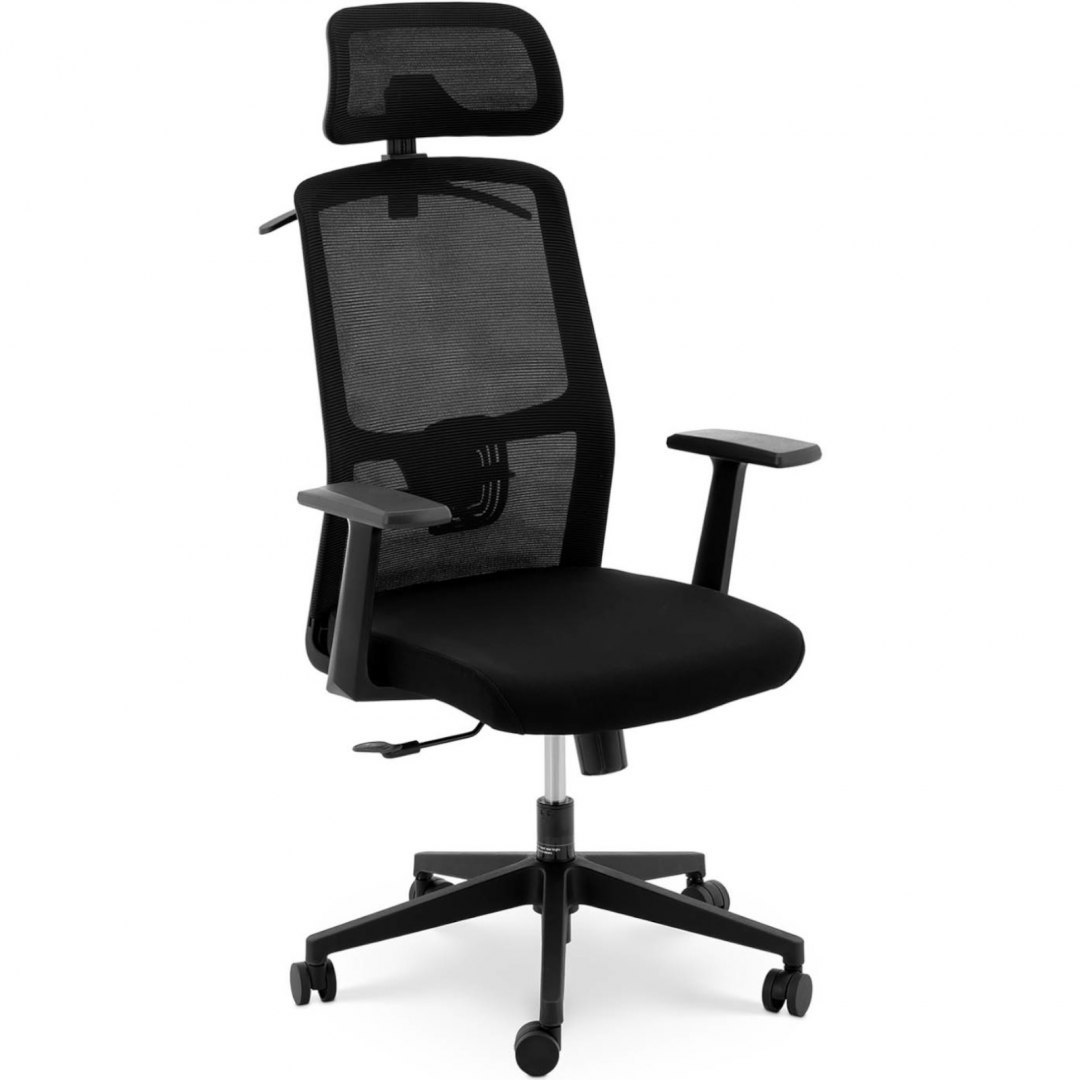 Krzesło fotel biurowy ergonomiczny z oparciem siatkowym zagłówkiem i wieszakiem wys. 47-57 cm FROMM&amp;STARCK