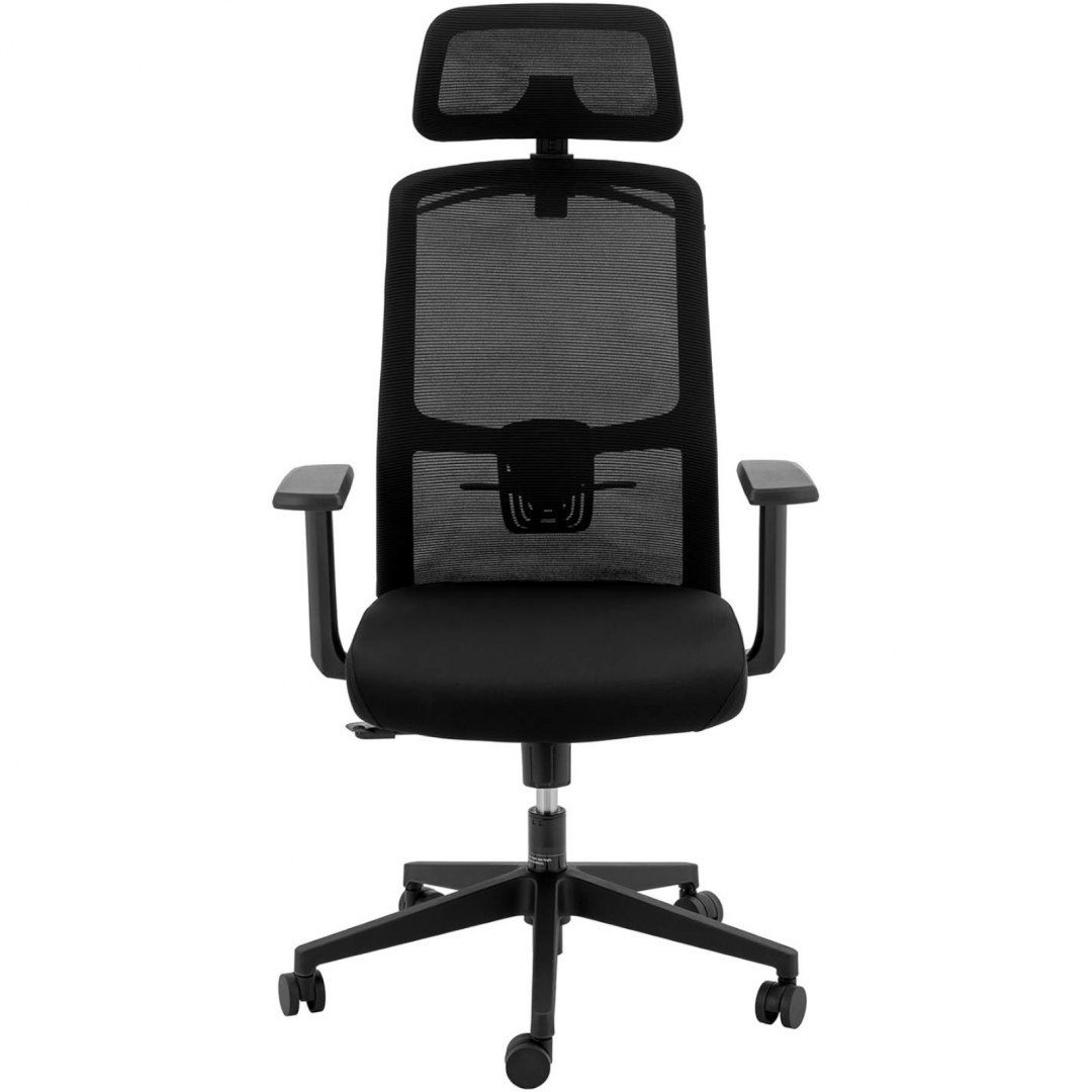 Krzesło fotel biurowy ergonomiczny z oparciem siatkowym zagłówkiem i wieszakiem wys. 47-57 cm FROMM&STARCK Krzesło fotel biurowy ergonomiczny z oparciem siatkowym zagłówkiem i wieszakiem wys. 47-57 cm FROMM&STARCK