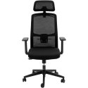 Krzesło fotel biurowy ergonomiczny z oparciem siatkowym zagłówkiem i wieszakiem wys. 47-57 cm FROMM&amp;STARCK