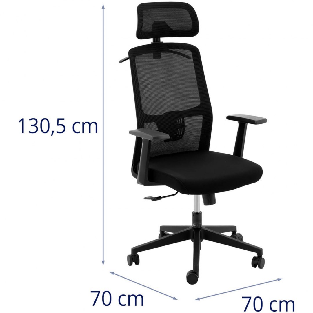 Krzesło fotel biurowy ergonomiczny z oparciem siatkowym zagłówkiem i wieszakiem wys. 47-57 cm FROMM&STARCK Krzesło fotel biurowy ergonomiczny z oparciem siatkowym zagłówkiem i wieszakiem wys. 47-57 cm FROMM&STARCK