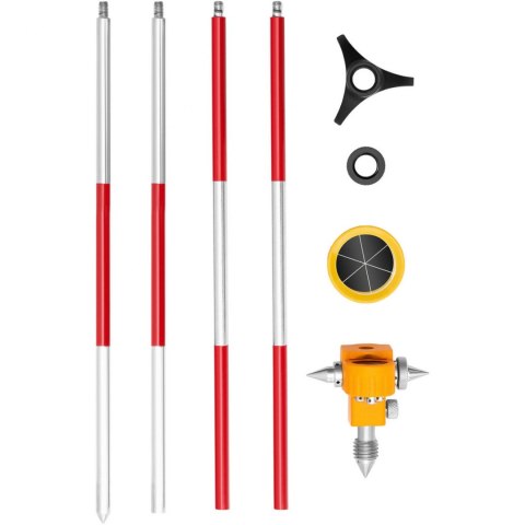 Mini pryzmat lustro dalmiercze geodezyjne z tyczką i podstawą srebrna powłoka śr. 3,6 cm 1,26 m Steinberg Systems Mini pryzmat lustro dalmiercze geodezyjne z tyczką i podstawą srebrna powłoka śr. 3,6 cm 1,26 m Steinberg Systems