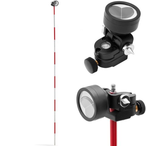 Mini pryzmat lustro dalmiercze geodezyjne z tyczką srebrna powłoka śr. 3,5 cm 1,26 m Steinberg Systems Mini pryzmat lustro dalmiercze geodezyjne z tyczką srebrna powłoka śr. 3,5 cm 1,26 m Steinberg Systems