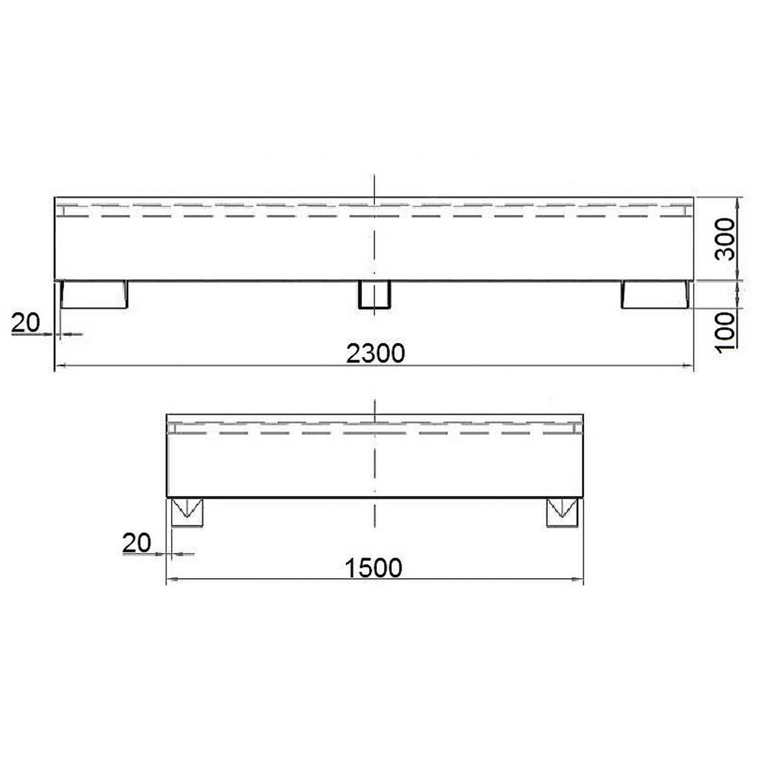 Wanna wychwytowa do zbiornika IBC paletopojemnika MAUZER 2 x 1000L - ocynkowana MEVA Wanna wychwytowa do zbiornika IBC paletopojemnika MAUZER 2 x 1000L - ocynkowana MEVA