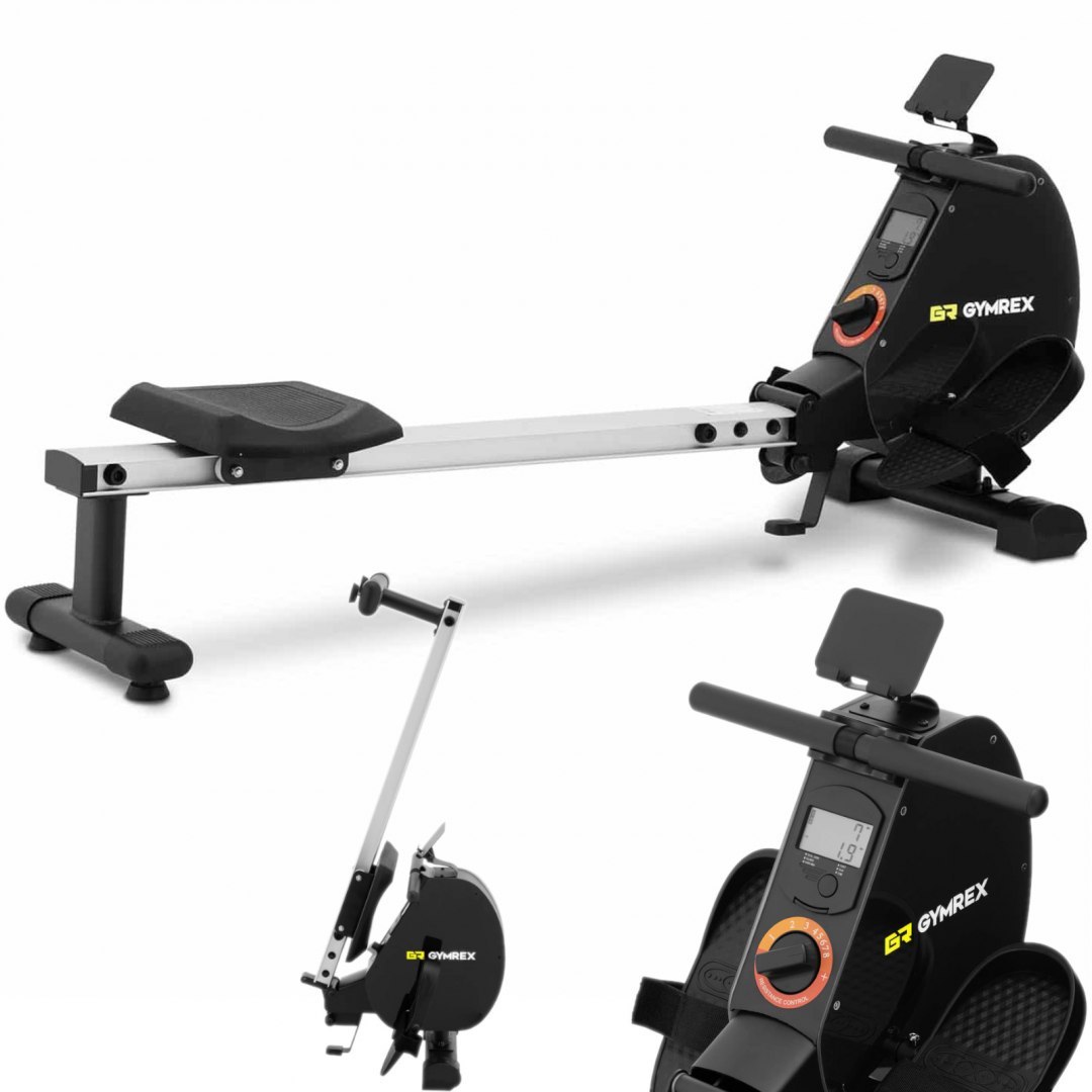 Wioślarz treningowy składany z kołem zamachowym 3 kg GYMREX Wioślarz treningowy składany z kołem zamachowym 3 kg GYMREX