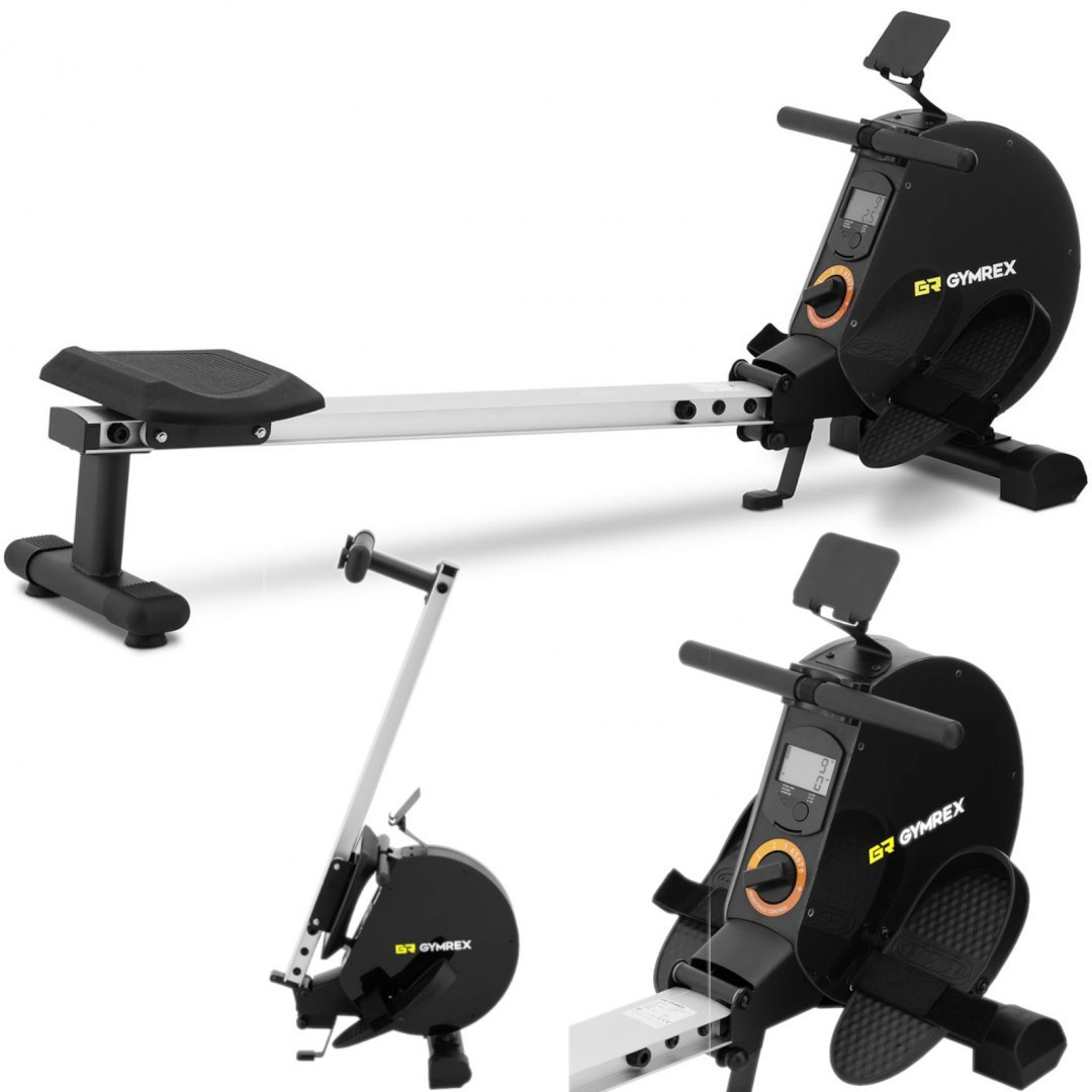 Wioślarz treningowy składany z kołem zamachowym 4 kg GYMREX Wioślarz treningowy składany z kołem zamachowym 4 kg GYMREX