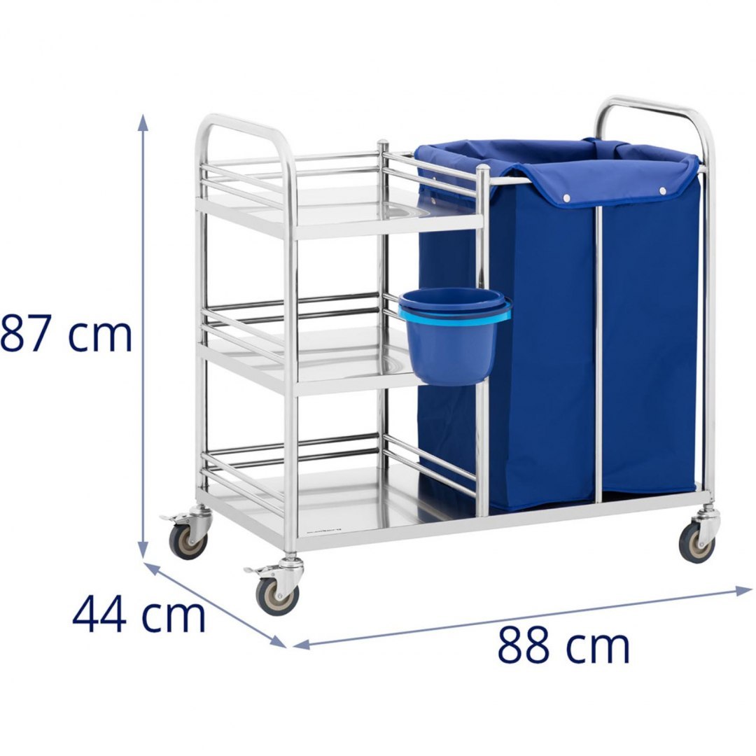 Wózek hotelowy serwisowy na pranie STAL 3 półki pojemnik kosz 88 x 44 x 87 cm Steinberg Systems Wózek hotelowy serwisowy na pranie STAL 3 półki pojemnik kosz 88 x 44 x 87 cm Steinberg Systems