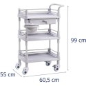 Wózek medyczny zabiegowy laboratoryjny 3 półki szuflada kosz Steinberg Systems