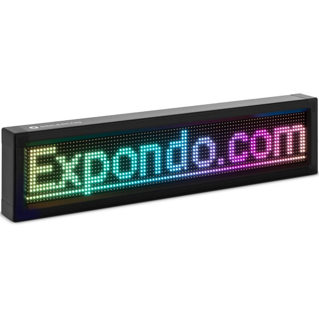 Reklama tablica świetlna 96 x 16 kolorowe diody LED 67 x 19 cm SINGERCON Reklama tablica świetlna 96 x 16 kolorowe diody LED 67 x 19 cm SINGERCON