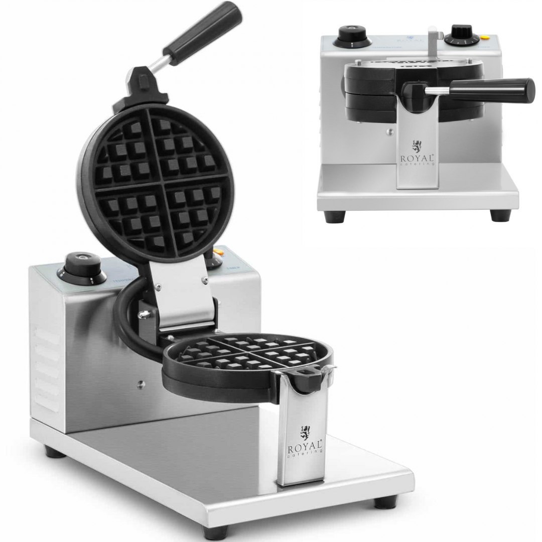 Gofrownica okrągła do gofrów ćwiartek śr. 17 cm 1200 W Royal Catering Gofrownica okrągła do gofrów ćwiartek śr. 17 cm 1200 W Royal Catering