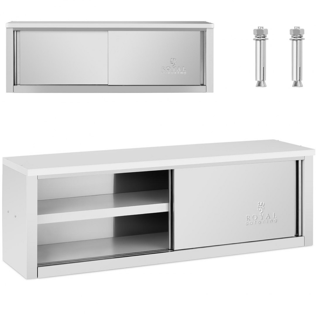 Szafa ścienna gastronomiczna z drzwiami przesuwanymi STAL 150 kg 150 x 40 x 50 cm Royal Catering Szafa ścienna gastronomiczna z drzwiami przesuwanymi STAL 150 kg 150 x 40 x 50 cm Royal Catering