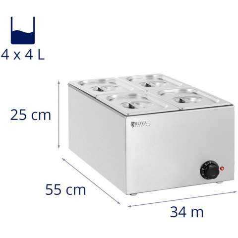 Bemar podgrzewacz elektryczny 4 x GN 1/4 640 W Royal Catering Bemar podgrzewacz elektryczny 4 x GN 1/4 640 W Royal Catering