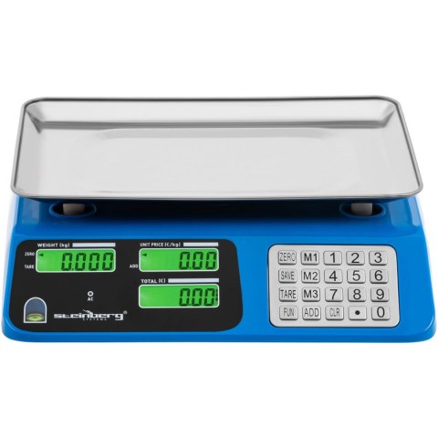 Waga sklepowa kontrolna LCD 34 x 24 cm 40 kg / 2 g niebieska Steinberg Systems Waga sklepowa kontrolna LCD 34 x 24 cm 40 kg / 2 g niebieska Steinberg Systems