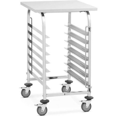 Wózek kelnerski cateringowy z półką do transportu 7 tac 60 x 60 cm z półką Royal Catering Wózek kelnerski cateringowy z półką do transportu 7 tac 60 x 60 cm z półką Royal Catering