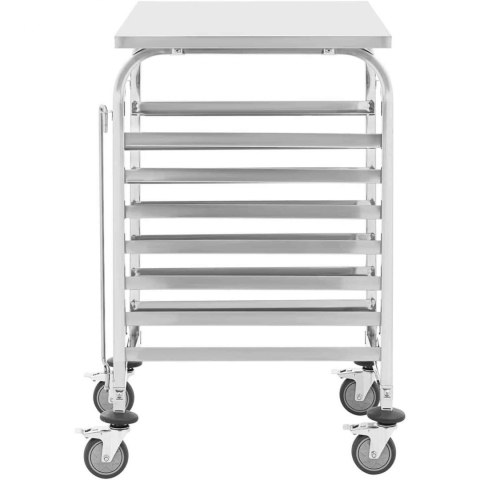 Wózek kelnerski cateringowy z półką do transportu 7 tac 60 x 60 cm z półką Royal Catering Wózek kelnerski cateringowy z półką do transportu 7 tac 60 x 60 cm z półką Royal Catering
