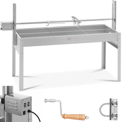 Grill węglowy z rożnem obrotowym elektrycznym do pieczenia prosiaka 13 W 40 kg 127 cm Royal Catering Grill węglowy z rożnem obrotowym elektrycznym do pieczenia prosiaka 13 W 40 kg 127 cm Royal Catering