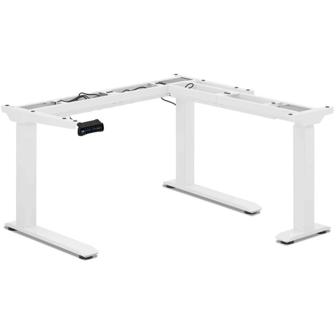 Stelaż rama biurka narożnego z elektryczną regulacją wysokości 60-125 cm - biały FROMM&amp;STARCK