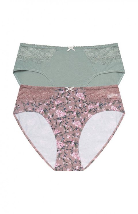 Figi Hally 2-pack 39889-K002 Zielono-Różowy XL Figi Hally 2-pack 39889-K002 Zielono-Różowy XL