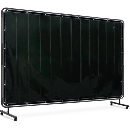 Ekran kurtyna spawalnicza ochronna z ramą na kółkach 240 x 180 cm - czarna Stamos Germany