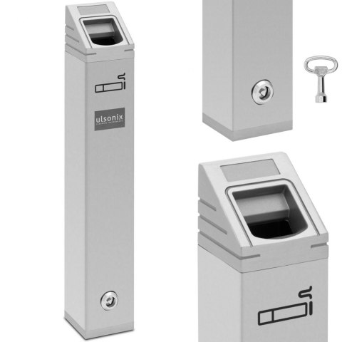 Popielnica popielniczka ścienna zewnętrzna zamykana 2 l - srebrna Ulsonix Popielnica popielniczka ścienna zewnętrzna zamykana 2 l - srebrna Ulsonix