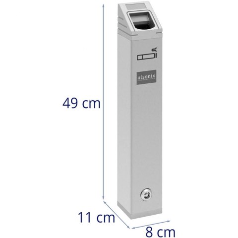 Popielnica popielniczka ścienna zewnętrzna zamykana 2 l - srebrna Ulsonix Popielnica popielniczka ścienna zewnętrzna zamykana 2 l - srebrna Ulsonix