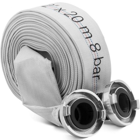 Wąż parciany płaski strażacki do wody ze złączem storz 2'' 52 mm 8-24 bar 20 m Hillvert