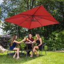 Parasol ogrodowy na wysięgniku kwadratowy 250 x 250 cm czerwony UNIPRODO