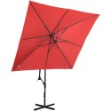 Parasol ogrodowy na wysięgniku kwadratowy 250 x 250 cm czerwony UNIPRODO