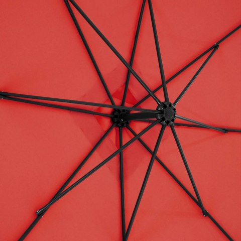 Parasol ogrodowy na wysięgniku kwadratowy 250 x 250 cm czerwony UNIPRODO Parasol ogrodowy na wysięgniku kwadratowy 250 x 250 cm czerwony UNIPRODO