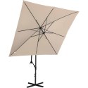 Parasol ogrodowy na wysięgniku kwadratowy 250 x 250 cm kremowy UNIPRODO