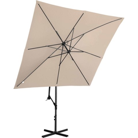 Parasol ogrodowy na wysięgniku kwadratowy 250 x 250 cm kremowy UNIPRODO Parasol ogrodowy na wysięgniku kwadratowy 250 x 250 cm kremowy UNIPRODO