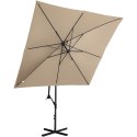 Parasol ogrodowy na wysięgniku kwadratowy 250 x 250 cm szarobrązowy UNIPRODO