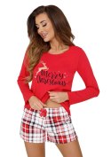 Piżama Merry II 1/2 Red Czerwony 42