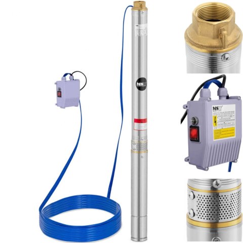 Pompa głębinowa do studni głębinowej STAL 750 W 3800 l/h do 60 m MSW Pompa głębinowa do studni głębinowej STAL 750 W 3800 l/h do 60 m MSW