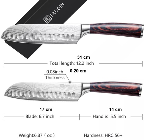 Nóż Santoku uniwersalny do mięsa, ryb i warzyw