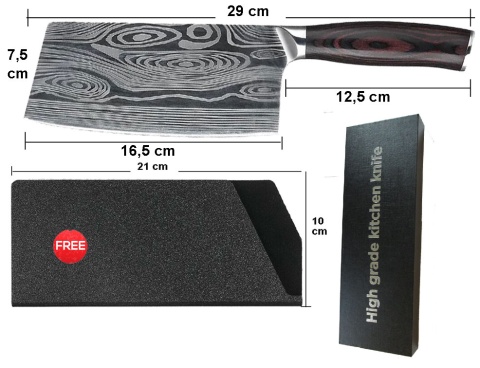 Tasak stal damasceńska do mięsa kości warzyw