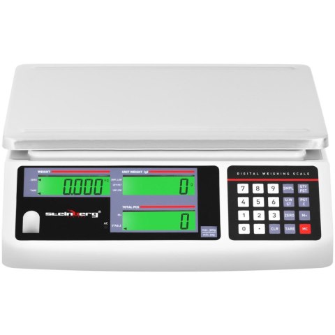 Waga sklepowa handlowa licząca LCD 30.5 x 22 cm 30 kg / 1 g Steinberg Systems Waga sklepowa handlowa licząca LCD 30.5 x 22 cm 30 kg / 1 g Steinberg Systems