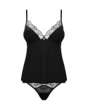 Komplet Bella Rou top + figi Czarny XS/S